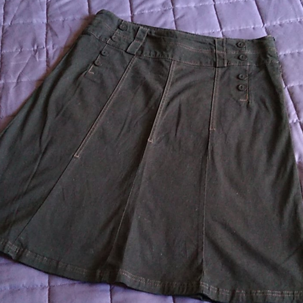 Affinites Armand Thiery Modest Brown Jean Skirt 12